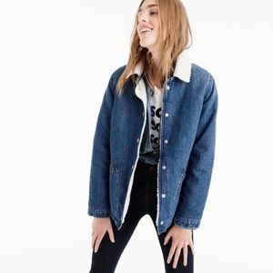 J. Crew denim Sherpa swing jacket